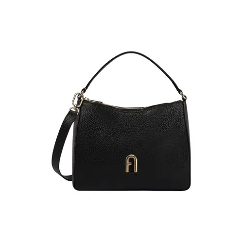 Furla Primula Рельефная Телячья Кожа Ведрообразная Сумка Сумка через плечо Сумка Маленькая Женская Черная