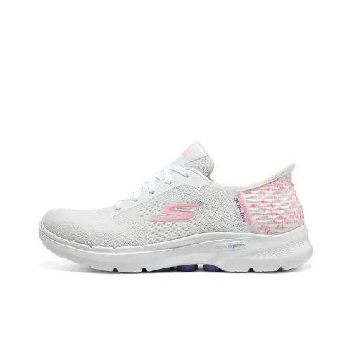 Skechers GO WALK Hands Бесплатно Slip ins Низкий Топ Casual Женские Белый Розовый