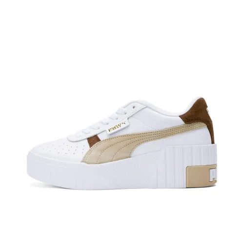 PUMA Cali Series Wedge MI Low Скейтборд Кроссовки Женские Белые Коричневые