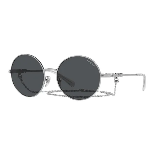 VOGUE Металлическая оправа круглые солнцезащитные очки женские