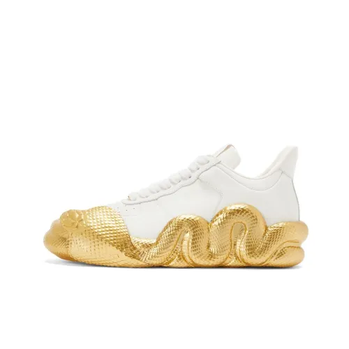 Giuseppe Zanotti GZ Cobras Низкий Топ Стильные Скейтбординги Мужской Белый Золото