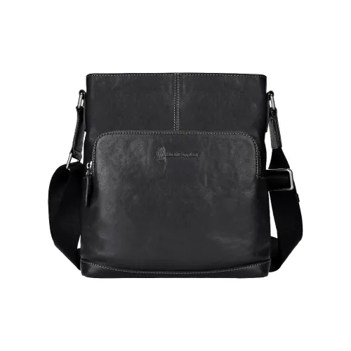 Hush Puppies Сумка через плечо из коровьей кожи средний размер мужская черная OBJECT