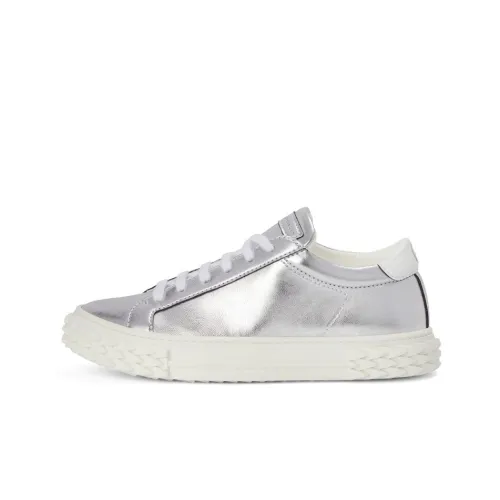 Giuseppe Zanotti GZ Blabber Ecoblabber Низкий Топ Стильный Скейтбординг Мужской Серебряный