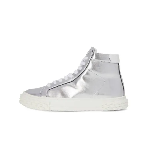 Giuseppe Zanotti GZ Blabber Ecoblabber Высокие Топы Стильные Скейтбординг Мужские Серебряные