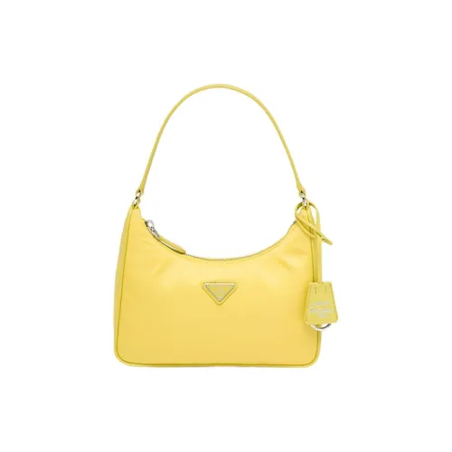 PRADA RE Edition Ткань с кожаными вставками Одно плечо Сумка Мини Женская Желтая