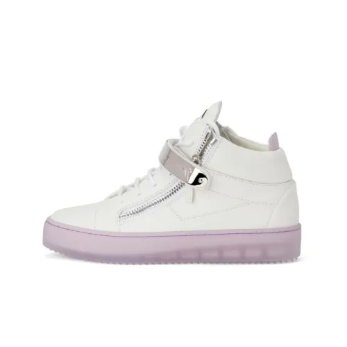 Giuseppe Zanotti GZ Coby MID Топ Стильные Скейтбординги Женские Белый Фиолетовый
