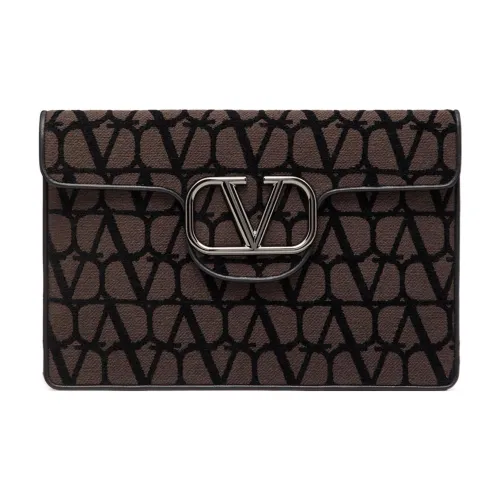 Valentino Canvas Bag Clutch Standard Men's Black Brown Валиентино Холст Сумка Клатч Стандарт Мужской Черный Коричневый