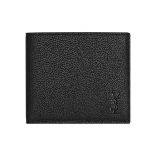 SAINT LAURENT CASSANDRE Grained Телячья кожа Кошелек Мужской Черный