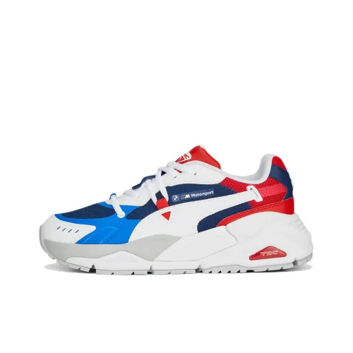 PUMA BMW M Motorsport TRC Mira Tech Motorsport Low Топ Спортивная Повседневная Обувь Женская Белая Красная Синяя