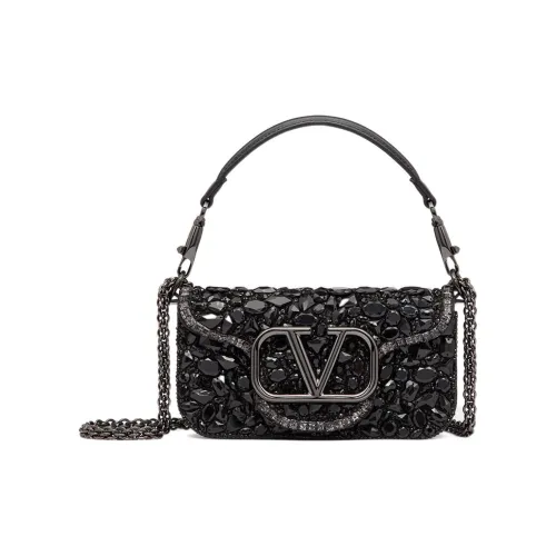 Valentino Locò Кристальный Портативный Crossbody Сумка Сумка через плечо Женская Черная