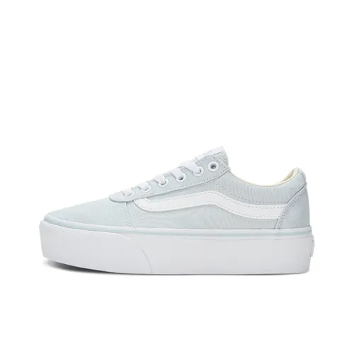 Vans Ward Slip Resistant Abrasion Resistant Легкий Низкий Топ Скейтборд Кроссовки Женские Синий Белый