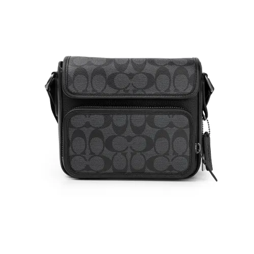 COACH Sullivan с коровьей кожей курьерская сумка сумка через плечо средний размер мужская черная