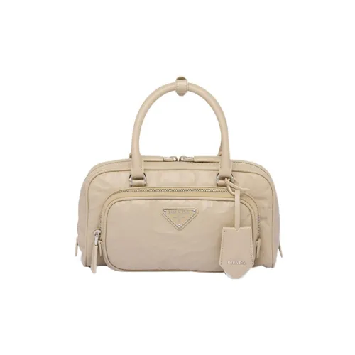 PRADA Напп-Кожа Сумка через плечо Сумка Женская Бежевая