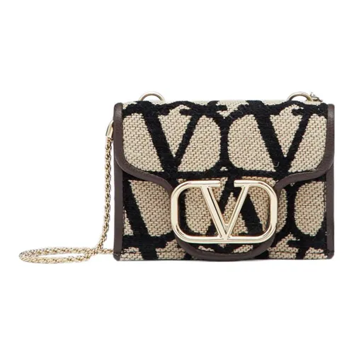 Valentino Garavani Кожа Кошелек Маленький Женский Бежевый Черный