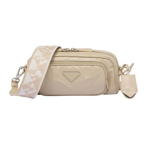 PRADA Напп-Кожа Сумка через плечо Сумка на плечо Женская Бежевая