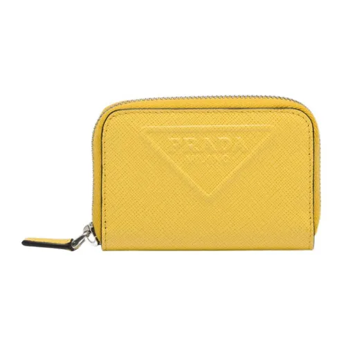 PRADA Saffiano кожа кошелек для монет мужской желтый
