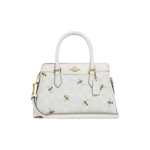 COACH Darcie Холст с покрытием и гладкая кожа Сумка через плечо Сумка среднего размера Женская Белая