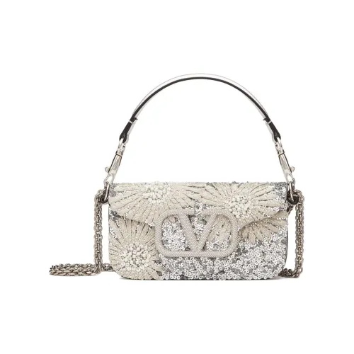 Valentino Locò Вышивка Портативная Сумка через плечо Маленькая Сумка Женская Серебряный