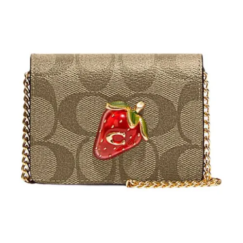 COACH Сумка через плечо из коровьей кожи кошелек мини женский коричневый и красный