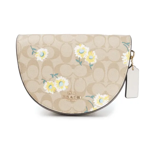 COACH Ellen Монограмма Холст и Кожа Седло Сумка Сумка через плечо Маленькая Женская Хаки с Монограммой