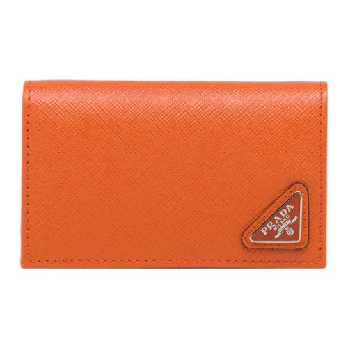 PRADA Saffiano кожа держатель для карт кошелек мужской апельсин