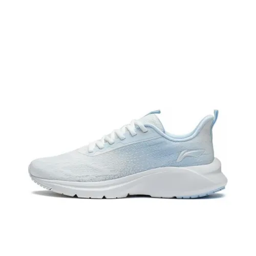 LiNing YunQue Slip-resistant Abrasion-resistant Low-top Беговые кроссовки Женские Белый Синий