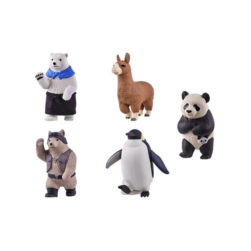 BANDAI Белый медведь Кофе SHOP Фигура с принтом Queue Линия Счастливый Draw Цельная коробка 5 шт