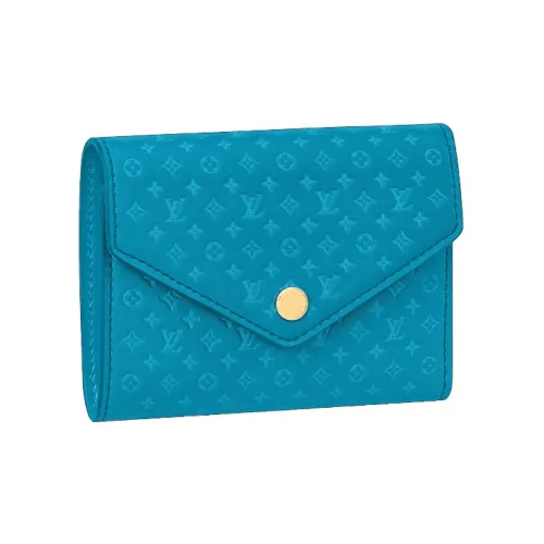 LOUIS VUITTON Victorine Телячья кожа Монетница Кошелек Женские Синий