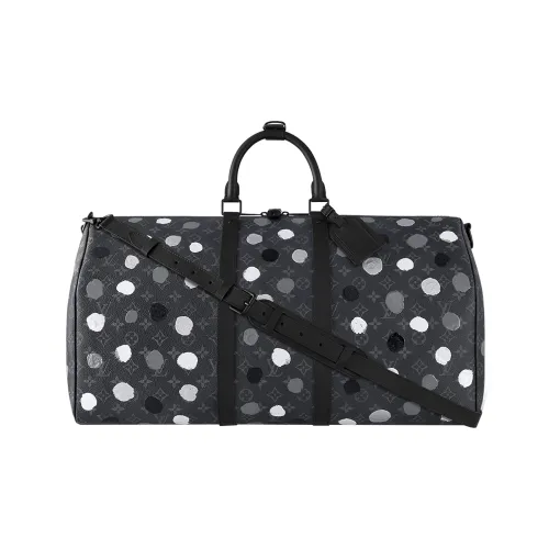 LOUIS VUITTON Yayoi Kusama Коллаборация Keepall Кожа Путешественная Сумка Сумка через плечо Сумка Мужская Черная