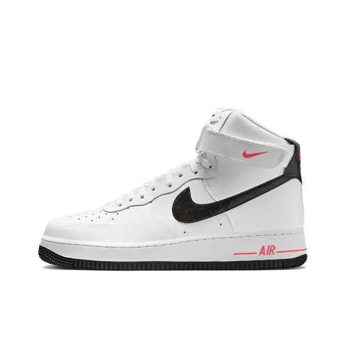 Nike Air Force 1 High Топ Скейтборд Кроссовки Мужские Белый Черный Яркий Темно-Красный