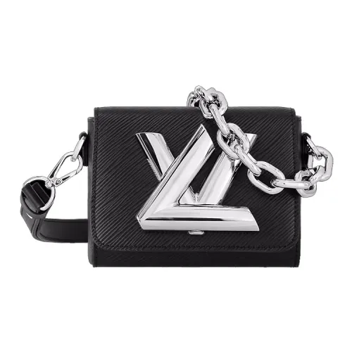 LOUIS VUITTON Twist Коровья кожа Сумка через плечо Женская Черная