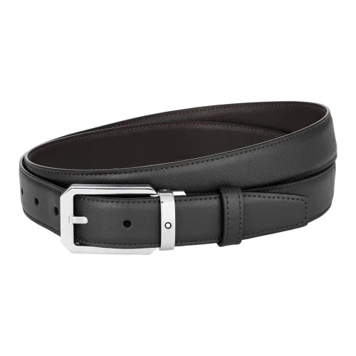 MONTBLANC Кожаные ремни Мужской Черный Коричневый Ширина 3 см