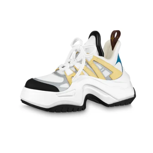 LOUIS VUITTON Archlight 2,0 Платформа Низкий Топ Толстая Подошва Кроссовки Женские Белые Желтые
