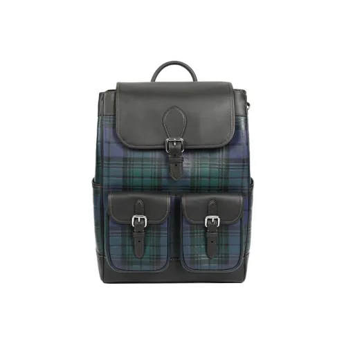 COACH Frankie Коровья кожа Рюкзак Большой Мужской Морской синий и Зеленый