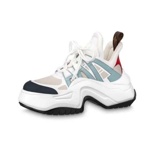 LOUIS VUITTON Archlight 2,0 Платформа Низкий Топ Спортивная Повседневная Обувь Женская Белая Синяя