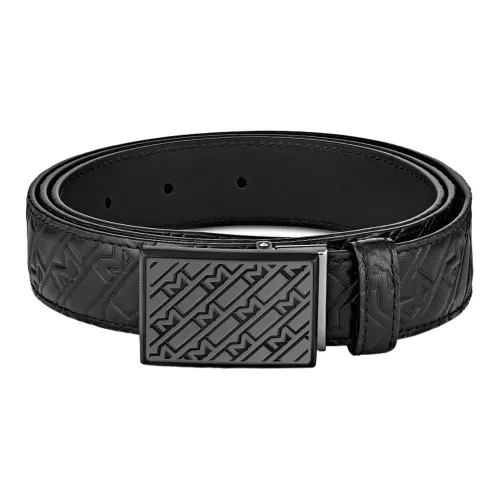 MONTBLANC Ремни из коровьей кожи Мужской Черный Ширина 3 см