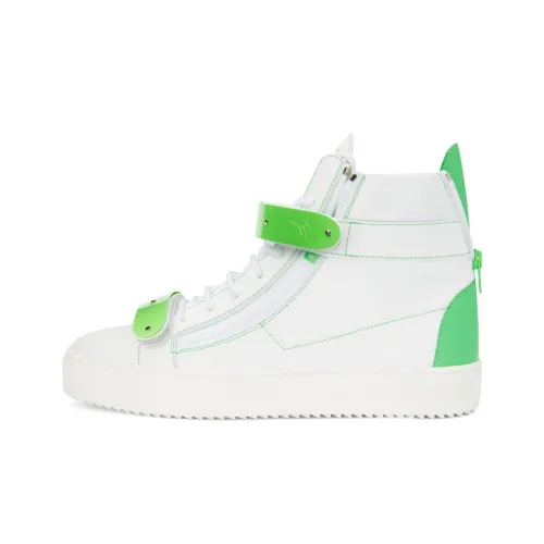Giuseppe Zanotti GZ Coby Высокий Топ Стильный Скейтбординг Мужской Белый Зеленый