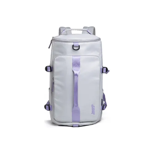 LOVERPUSS Nylon Yoga Bag Gym Bag Backpack Large Women's Gray Purple