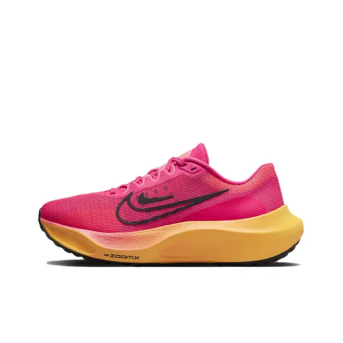 Nike Zoom Fly 5 Low Топ Карбоновая плита Беговые кроссовки Женские Розовый оранжевый