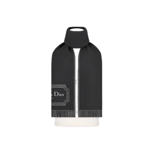 DIOR Шерсть Трикотаж Шарфы Черный Мужской