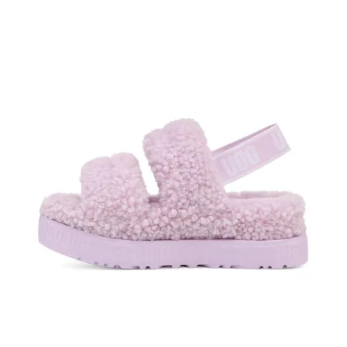 UGG Fluff Пушистые тапочки Женские Лаванда Пыльно-фиолетовый