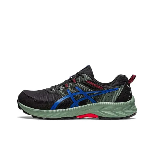 Asics Gel Venture 9 Low Топ Беговые кроссовки Мужские Черный Синий Зеленый