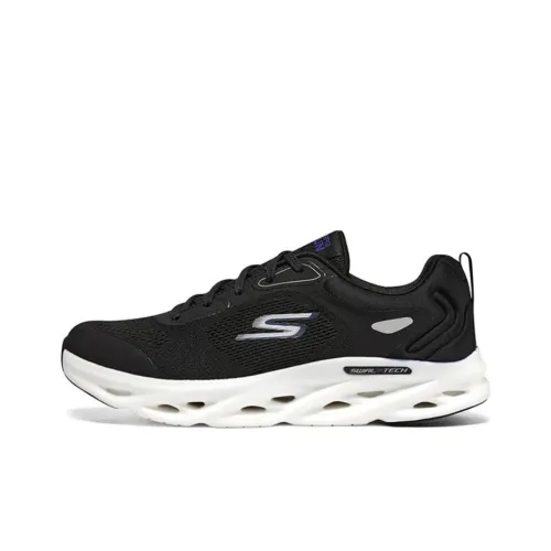 Skechers GO RUN Swirl Tech Speed Устойчивый к истиранию Дышащие Низкие Беговые кроссовки Мужские Черные