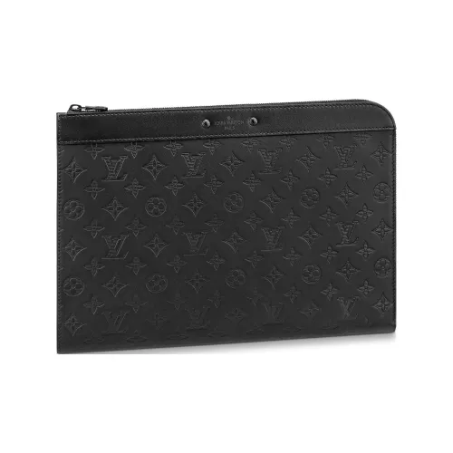 LOUIS VUITTON Клатч из коровьей кожи мужской черный