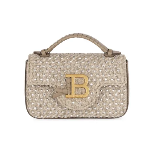 BALMAIN B Buzz Raffia Портативная Сумка через плечо Сумка на плечо Мини Женский Тауповый