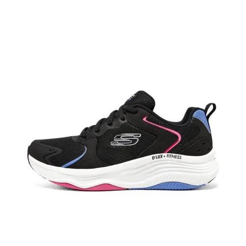 Skechers D'lux Fitness Low Топ Повседневные Беговые кроссовки Женские Черный Красный Синий