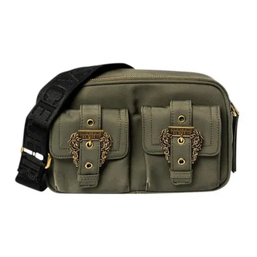 VERSACE JEANS COUTURE Ткань Camera Сумка Сумка через плечо Сумка на плечо Женская Камео Коричневый Зеленый