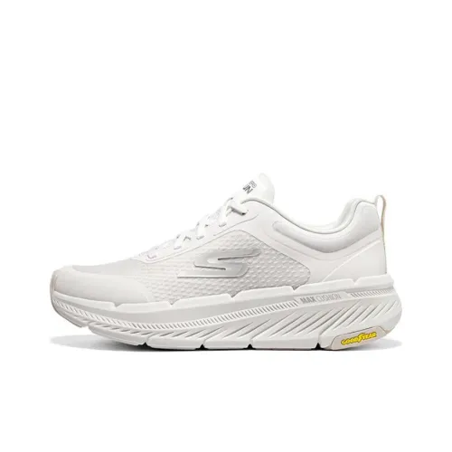 Skechers Max Cushioning Low Top Повседневные Беговые Кроссовки Мужские Белые