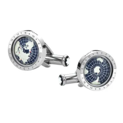 MONTBLANC 1858 Collection Запонки из нержавеющей стали, серебряные, мужские