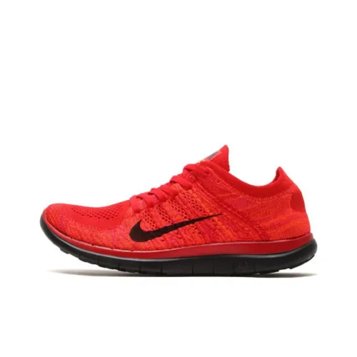 Nike Free RN 4,0 Амортизаторы Slip-resistant Низкий топ Беговые кроссовки Унисекс Красный